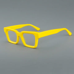 Lews Vintage Square Acetate Glasses Frame Rectangle Frames Southood Yellow 