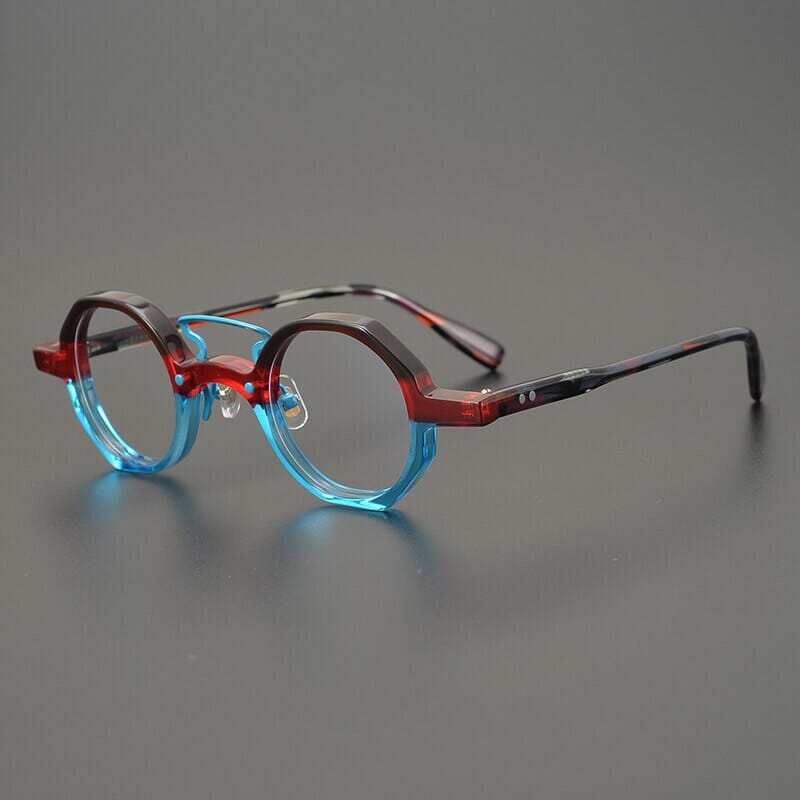 Liam Premium Series Retro Acetate Optical Glasses Frame Round Frames Southood Blue Red 
