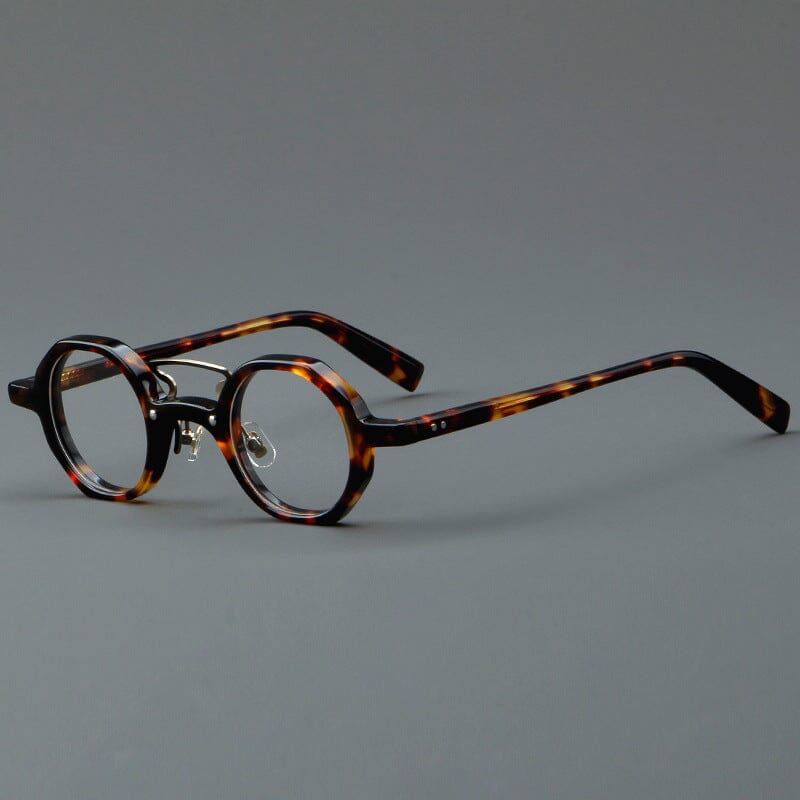 Liam Premium Series Retro Acetate Optical Glasses Frame Round Frames Southood Leopard 