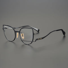 Liz Personality Cat Eye Metal Irregular Glasses Frame Cat Eye Frames Southood Black 