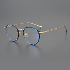 Lonnie Vintage Titanium Glasses Frame Round Frames Southood Blue amber 