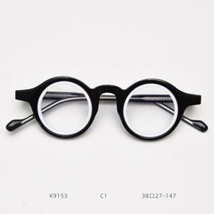 Lorin Retro Round TR90 Optical Glasses Frames Round Frames Southood Black White 