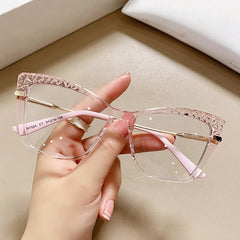 Lorraine Cat Eye Glasses Frame Cat Eye Frames Southood Clear pink clear 