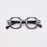 Lou Retro Round Acetate Optical Glasses Frame Round Frames Southood Matte-Black 