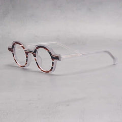 Lou Retro Round Acetate Optical Glasses Frame Round Frames Southood Matte-Stripe 
