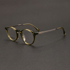 Luciano Acetate Titanium Glasses Frame Oval Frames Southood Clear Green 