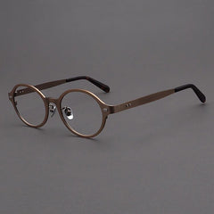 Luther Round Classic Titanium Glasses Frame Round Frames Southood Bronze 