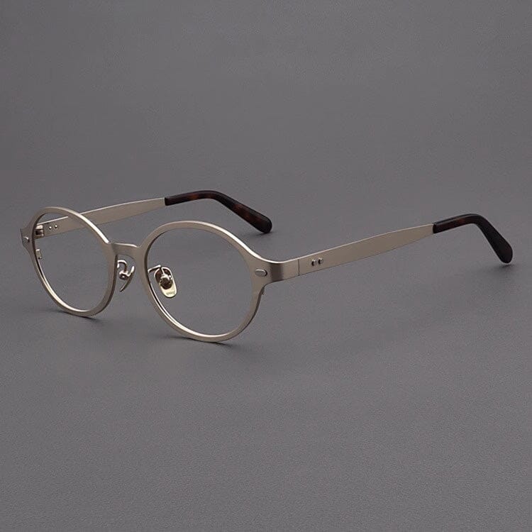 Luther Round Classic Titanium Glasses Frame Round Frames Southood Gold 