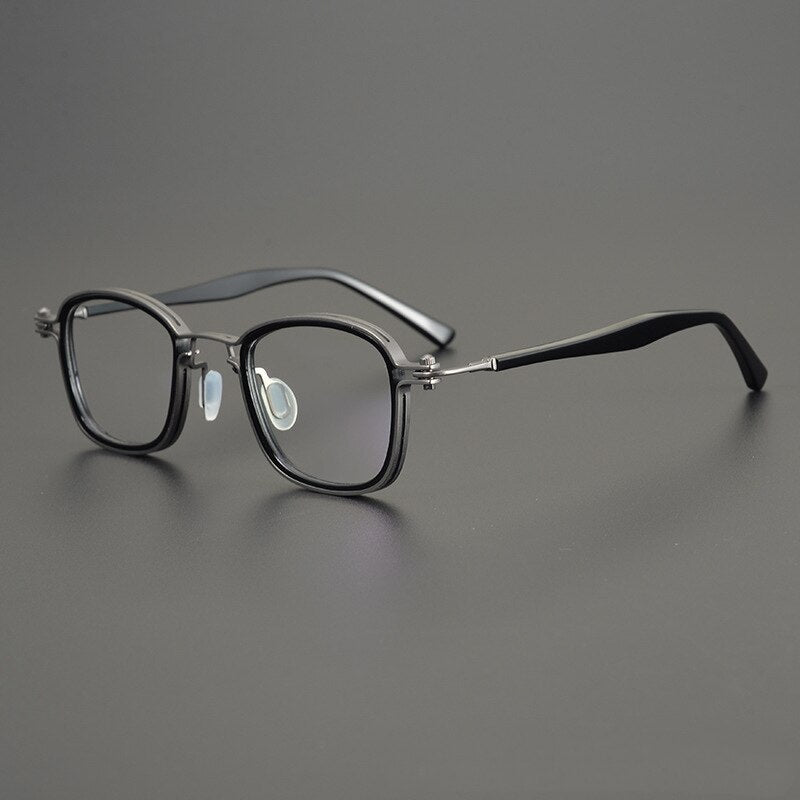 Lyken Acetate Alloy Myopia Glasses Frame Rectangle Frames Southood Black 