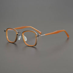 Lyken Acetate Alloy Myopia Glasses Frame Rectangle Frames Southood Orange 