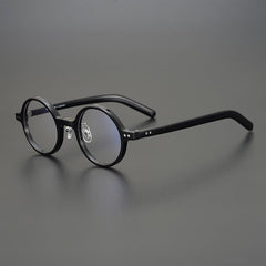 Lyulf Vintage Acetate Round Glasses Frame Round Frames Southood Black 