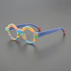 Lyza Retro Round Acetate Glasses Frame Round Frames Southood Matte Blue 