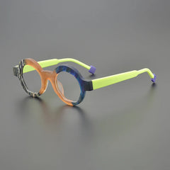 Lyza Retro Round Acetate Glasses Frame Round Frames Southood Matte Green 