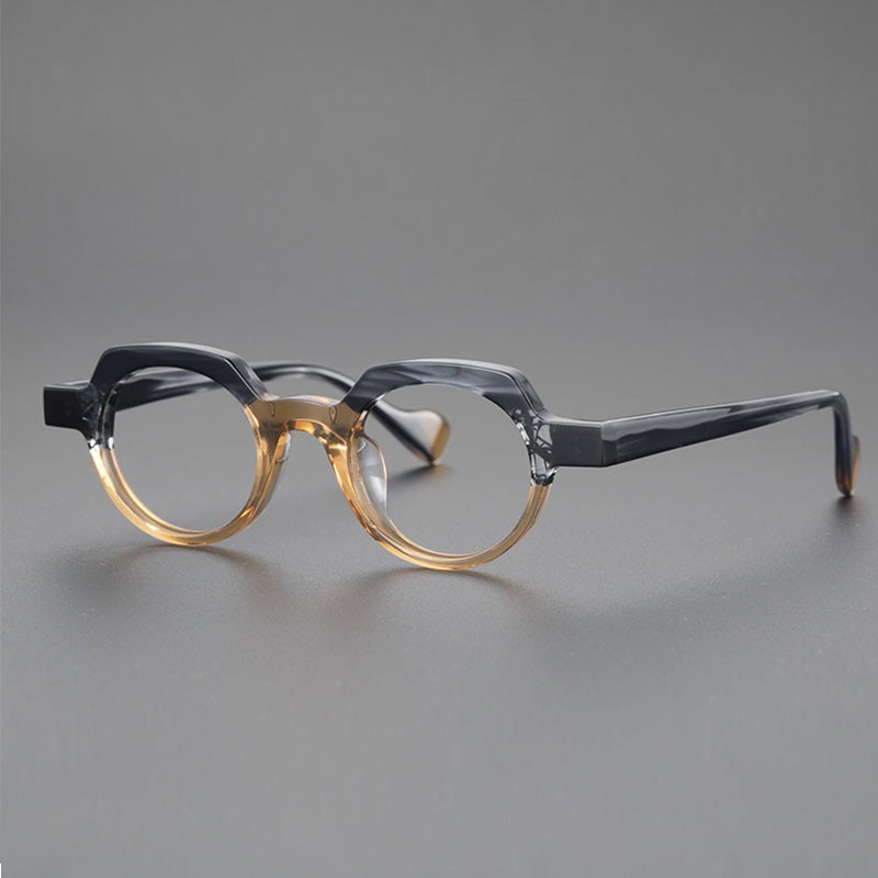 Mabon Retro Round Acetate Frame Round Frames Southood LeopardYellow 