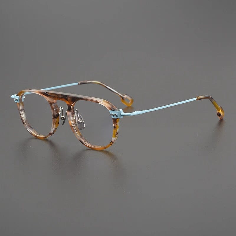 Mac Retro Aviator Acetate Glasses Frame Aviator Frames Southood Leopard Blue 