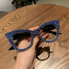 Mae Vintage Rhinesotne Cat-eye Glasses Frames Cat Eye Frames MON blackblue 