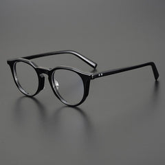 Magnus Vintage Acetate Glasses Frame Round Frames Southood Black 