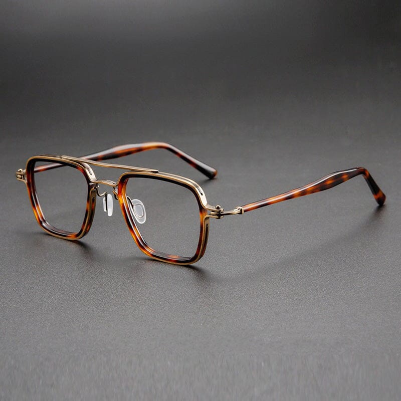 Majeed Retro Aviator Acetate Glasses Frame Aviator Frames Southood Leopard Bronze 