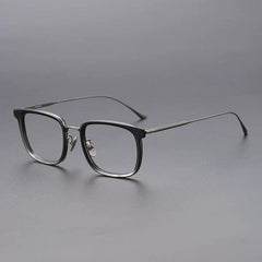 Major Retro Titanium Glasses Frame Rectangle Frames Southood Gun Black 