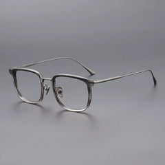Major Retro Titanium Glasses Frame Rectangle Frames Southood Gun Stripe 