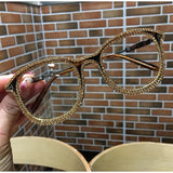 Mamie Vintage Rhinestone Eyewear Cat Eye Frames Mon 1811champagne 
