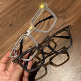 Mamie Vintage Rhinestone Eyewear Cat Eye Frames Mon 