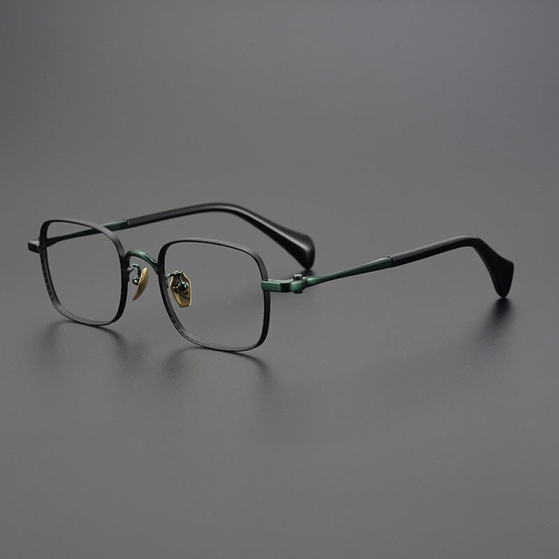 Mariam Vintage Titanium Eyeglasses Frame Rectangle Frames Southood Black Green 