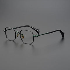 Mariam Vintage Titanium Eyeglasses Frame Rectangle Frames Southood Black Green 