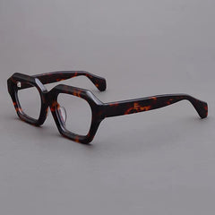 Marlow Retro Thick Acetate Glasses Frame Geometric Frames Southood Leopard 