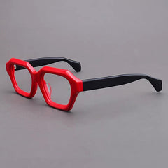 Marlow Retro Thick Acetate Glasses Frame Geometric Frames Southood Red Black 