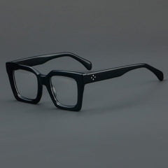 Marlow Retro Thick Acetate Glasses Frame Round Frames Southood Black 