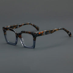 Marlow Retro Thick Acetate Glasses Frame Round Frames Southood Gray Leopard 
