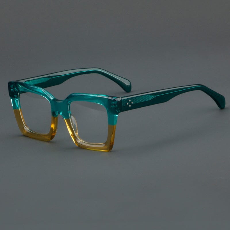 Marlow Retro Thick Acetate Glasses Frame Round Frames Southood Green Tea 