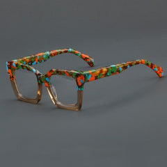Marlow Retro Thick Acetate Glasses Frame Round Frames Southood Tea Leopard 