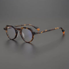 Mateo Round Retro Acetate Glasses Frames Round Frames Southood Matte leopard 