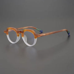 Mateo Round Retro Acetate Glasses Frames Round Frames Southood Matte orange white 