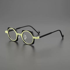 Matteo Designer Acetate Glasses Frame Round Frames Southood Black Green 