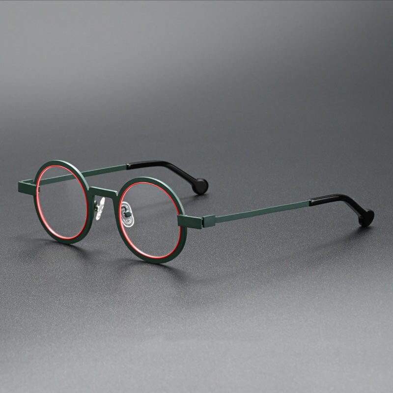 McLean Vintage Alloy Eyeglasses Frame Round Frames Southood Olive Green Red 