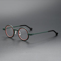 McLean Vintage Alloy Eyeglasses Frame Round Frames Southood Olive Green Red 
