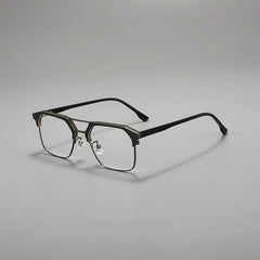Mehta Vintage TR90 Eyeglasses Frame Geometric Frames Southood Grey Green Gun 