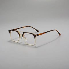 Mehta Vintage TR90 Eyeglasses Frame Geometric Frames Southood Leopard Gold 