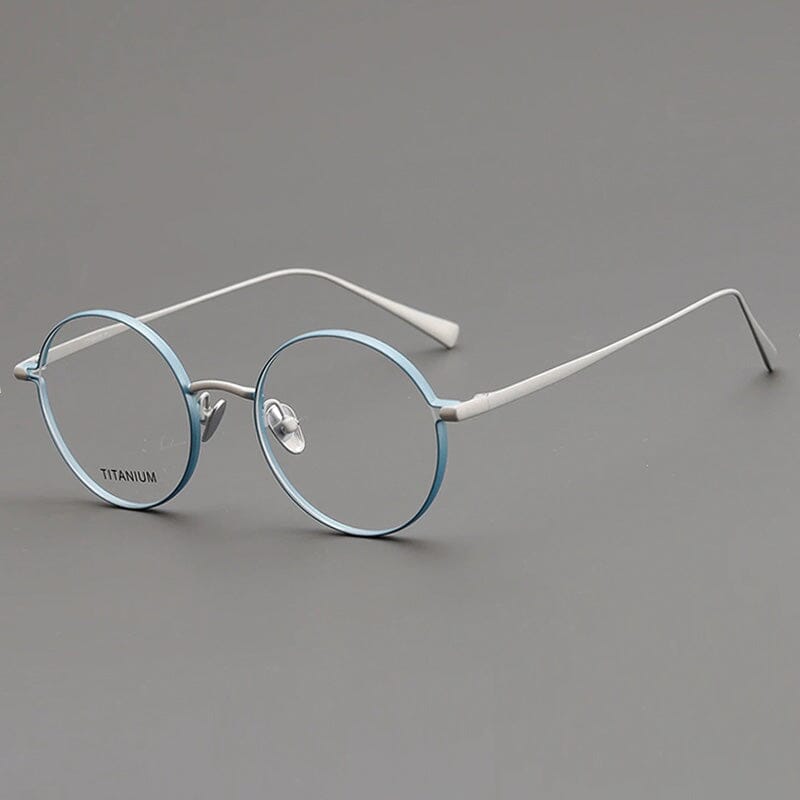 Mel Round Titanium Eyeglasses Frame Round Frames Southood Blue 