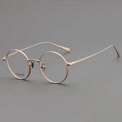 Mel Round Titanium Eyeglasses Frame Round Frames Southood Khaki Tea 