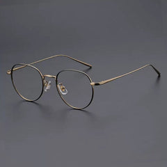 Meldon Vintage Titanium Eyeglasses Frame Geometric Frames Southood Black Gold 