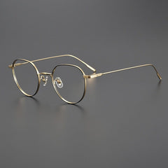 Meldon Vintage Titanium Eyeglasses Frame Geometric Frames Southood Black Gold 