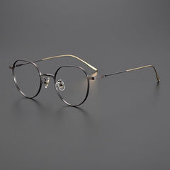 Meldon Vintage Titanium Eyeglasses Frame Geometric Frames Southood Coffe Gold 