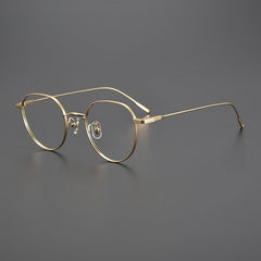 Meldon Vintage Titanium Eyeglasses Frame Geometric Frames Southood Gold 
