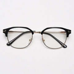 Miguel Vintage Browline Eyeglasses Frame Browline Frames Southood Black Gold 