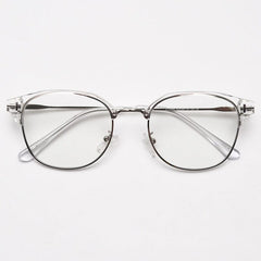 Miguel Vintage Browline Eyeglasses Frame Browline Frames Southood Clear Silver 