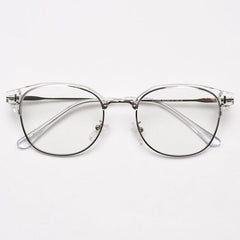 Miguel Vintage Browline Eyeglasses Frame Browline Frames Southood Clear Silver 